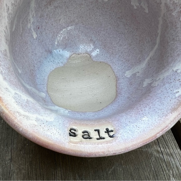 Studio Pottery Handmade Ceramic Glazed Sea Salt Cellar Dispenser Artist Signed - Picture 3 of 10